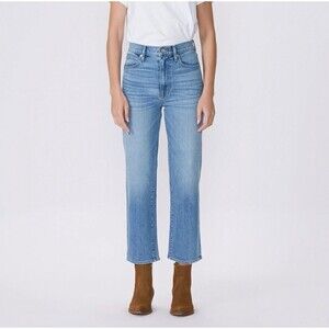 Slvrlake Women’s 26 London Crop Jeans Medium Wash Straight Leg High Waist Pants